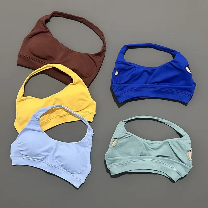 No Logo Sports Bra Seamless Design Fitness Running Yoga Pilates High Elasticity Breathable Maximum Support Women's Workout Bra