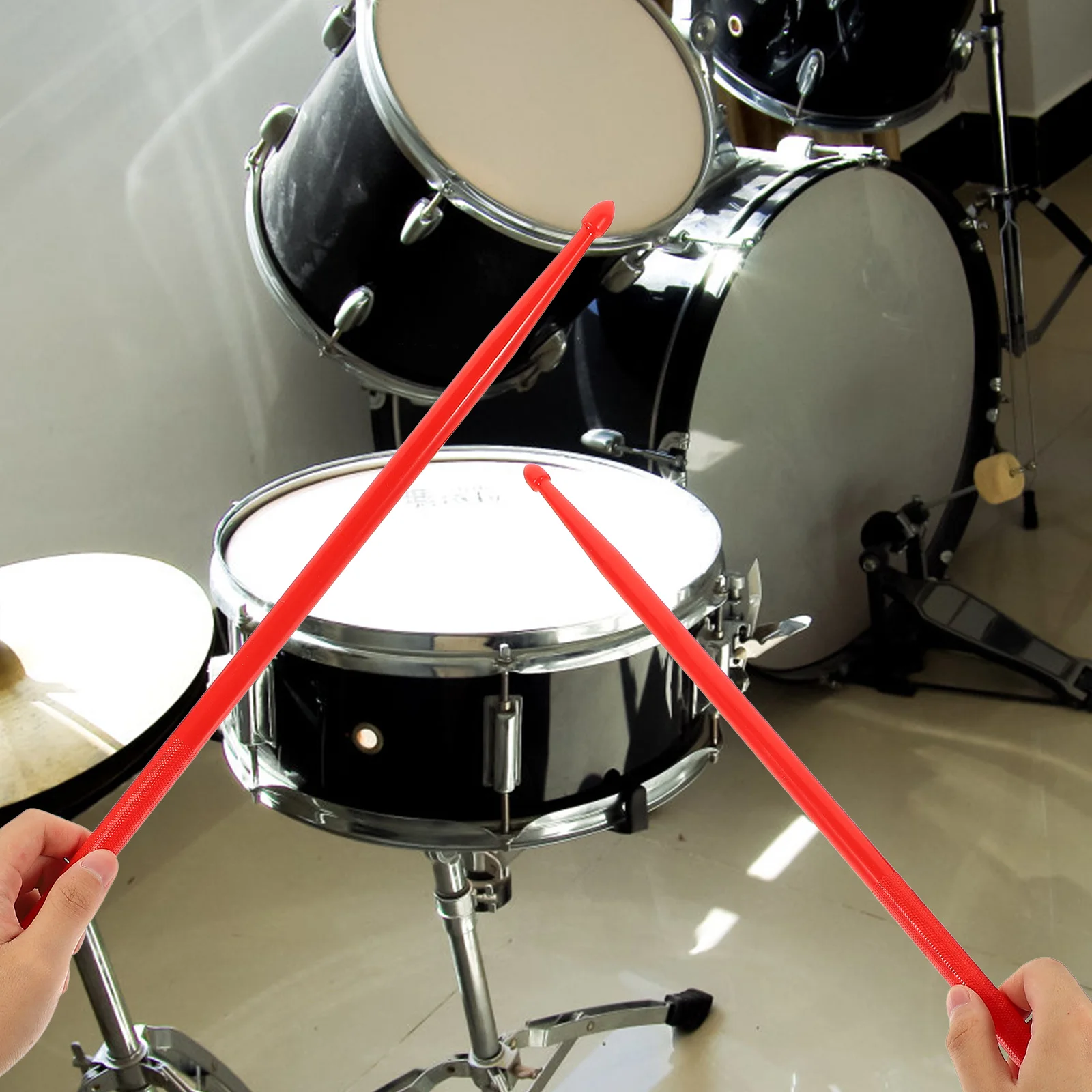 

1 Pair Double-End Drumsticks Nylon Felt Professional Drum Sticks Smooth Surface Comfortable Grip Practice