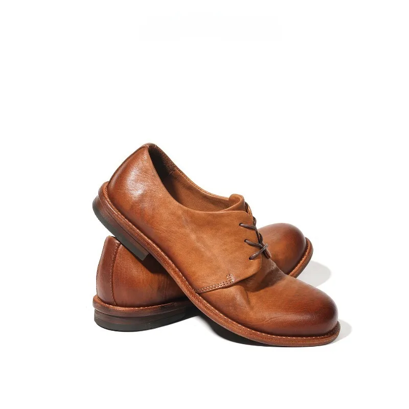 

Handmade Shoes Men British Casual Genuine Leather Round Toe Office Outdoor Oxford Derby Shoes Male Business Dress Leather Shoes