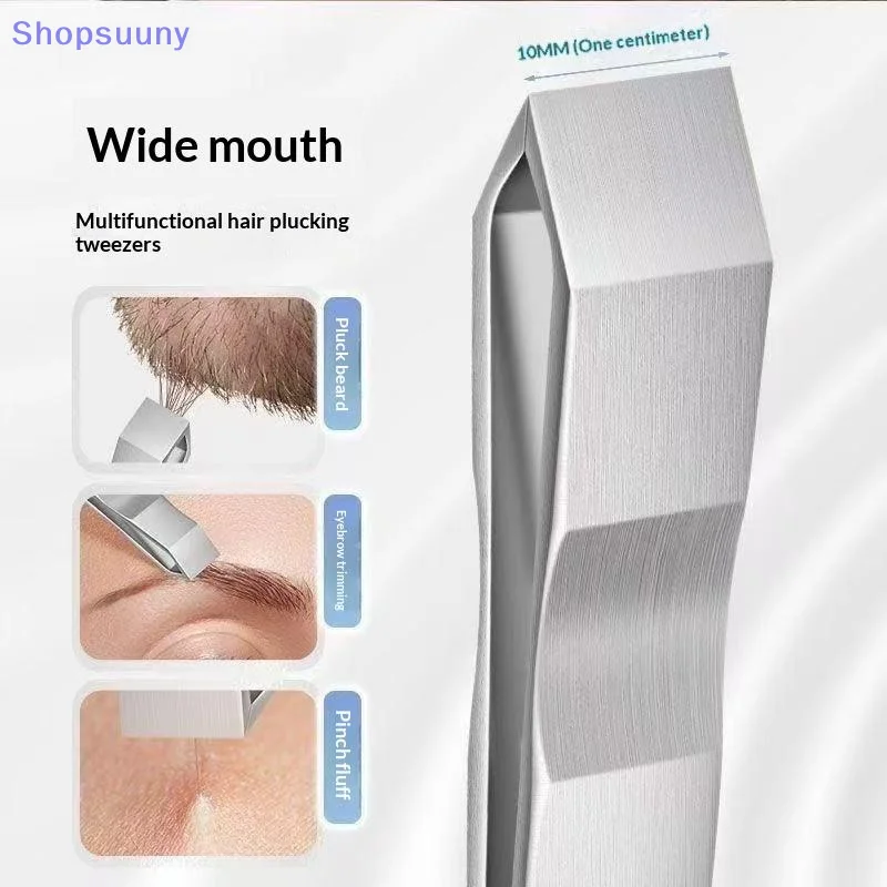 [SU]Stainless Steel Beard Mustache Tweezers For Precision Facial Hair Grooming Professional Use[SU]