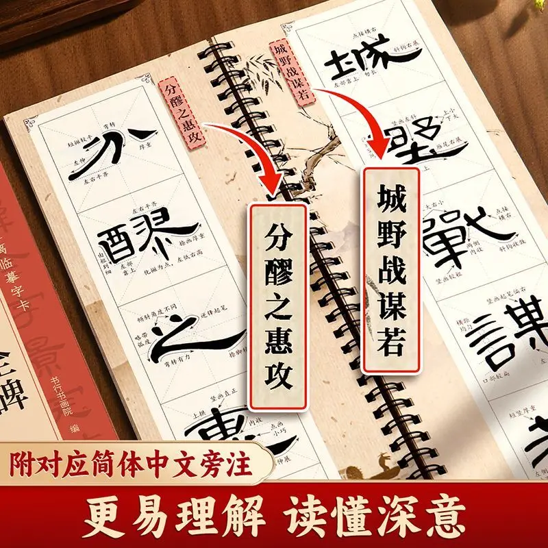 HVVRunning Regular Script Close-Up Copybook - Lanting Xu, Cao Quan Stele, Zhao Mengfu Enlarged Version for Beginners Calligraphy