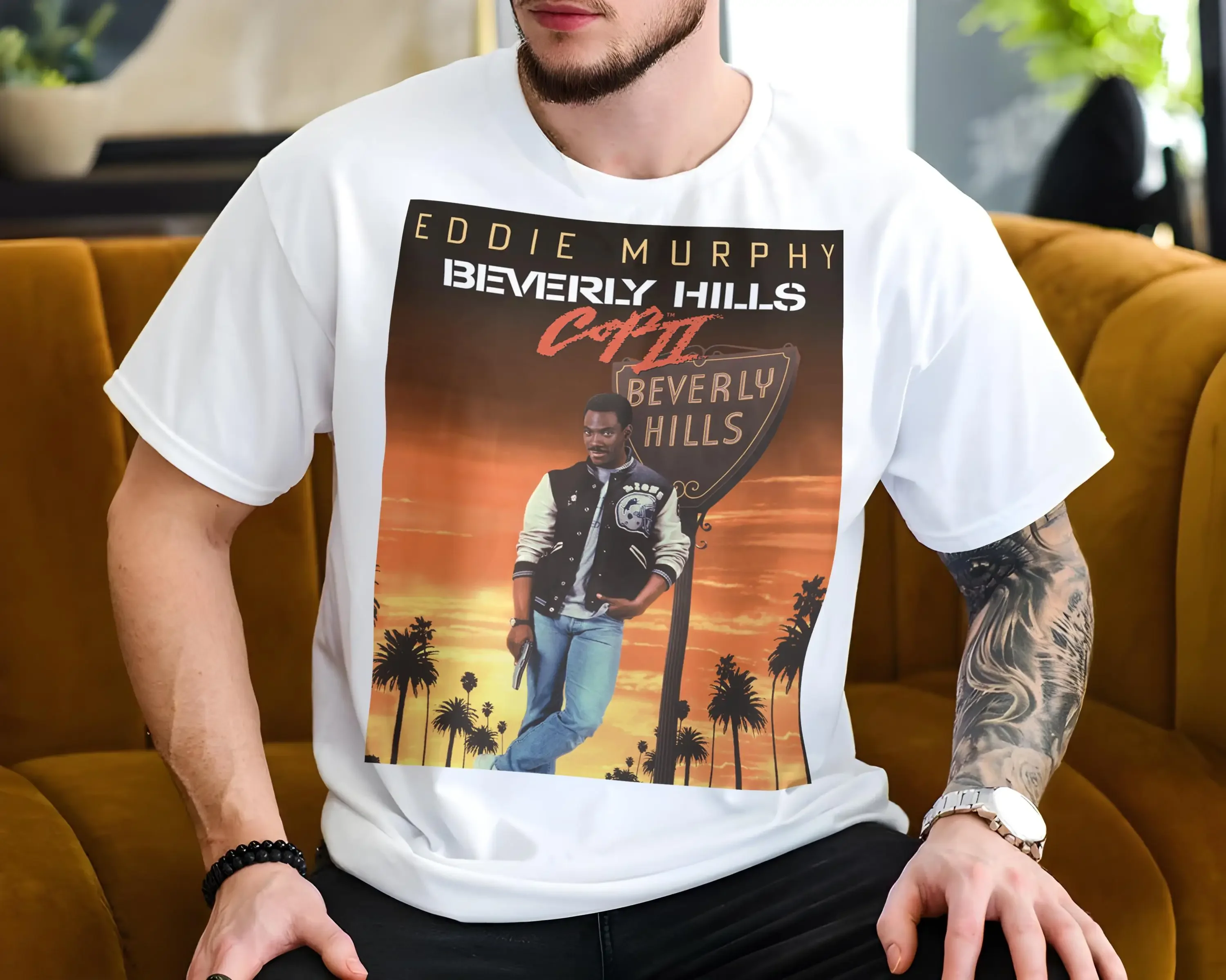 Beverly Hills Cop V15 Vintage Movie Poster T Shirt 8 Colors Film Lover All Sizes S 5XL