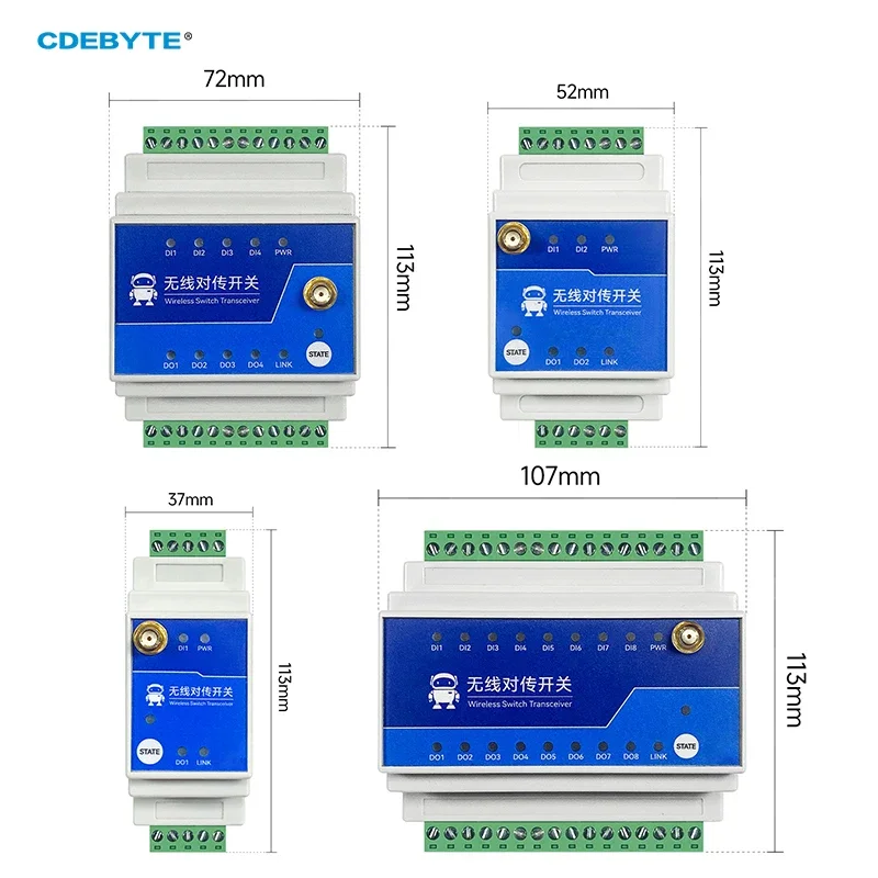 Lora 868/915MHz مفتاح نقل لاسلكي عن بعد 1/2/4/8-Way CDEBYTE E860-DTU سلسلة 5/10 كجم درجة صناعية تيار مستمر 8-28 فولت