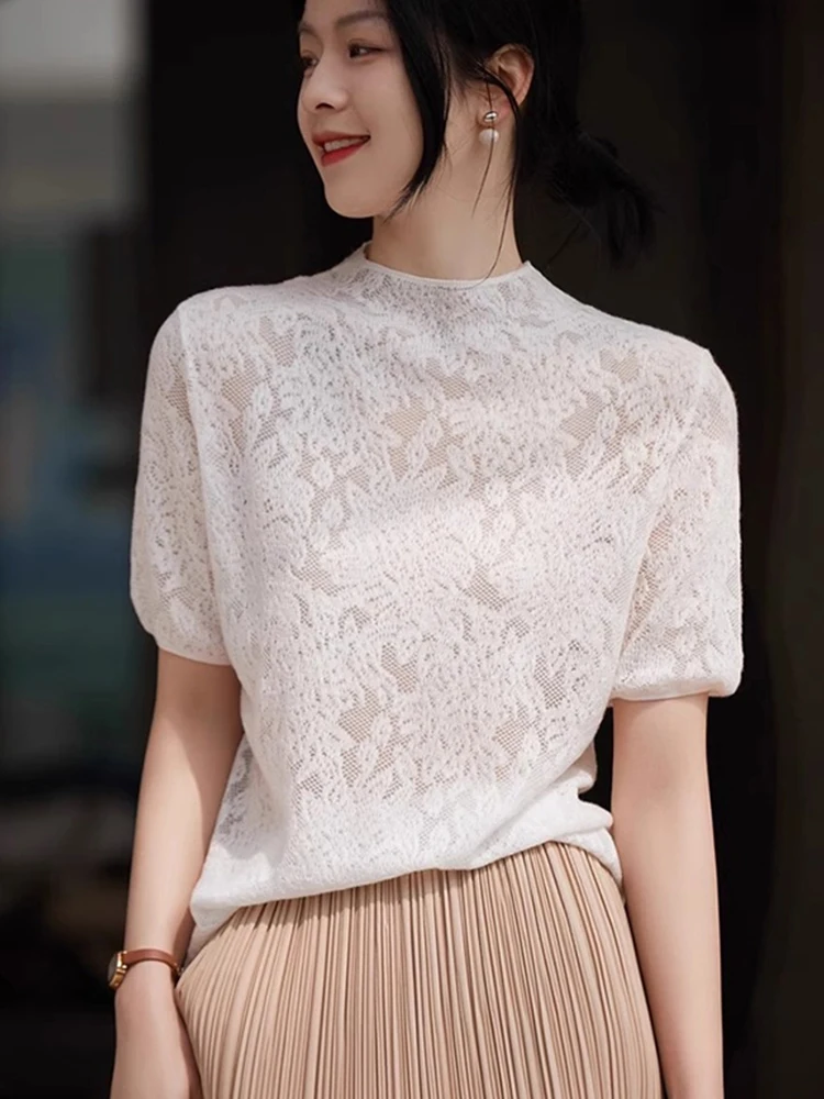 

Ice Silk Knitted Top ort Sve Hoodie Pure Color Faionable Slimming Design Korean Sle Commute Wind Regular Fit SYL440K