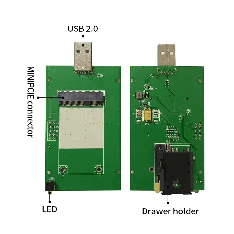 Placa adaptadora Minipcie a USB con ranura para tarjeta SIM para módulo 3G 4G EC21-E MC7455 ME909S-120 LE910-EU EC25-E EC25-AF SIM7600G-H