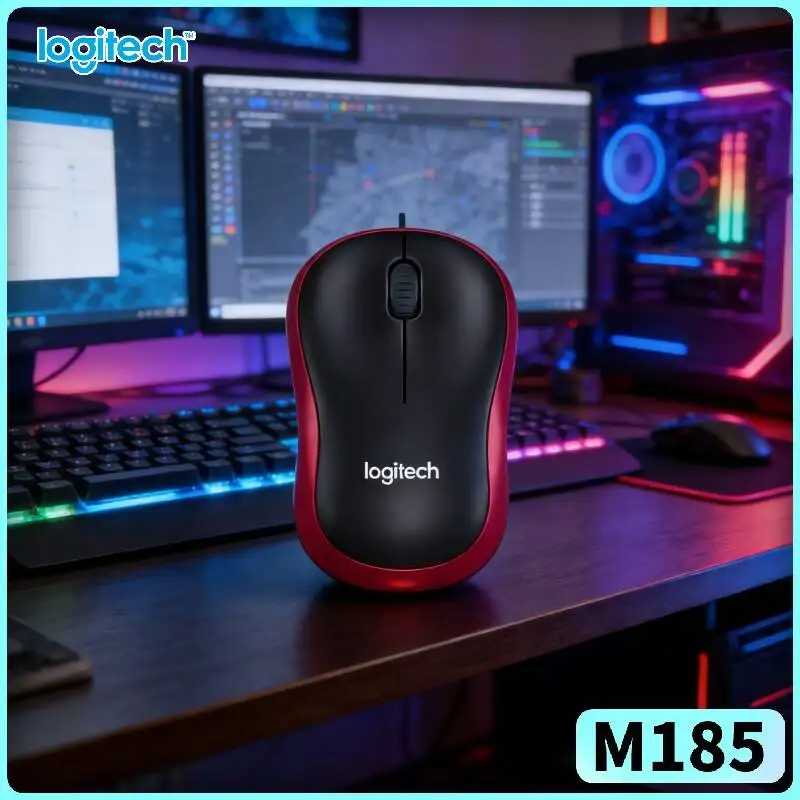 Logitech M185 Hybrid-Power Mouse Auto-Sleep 12-Month Battery 10m Range 3 Buttons Scroll Home Work Study Tool