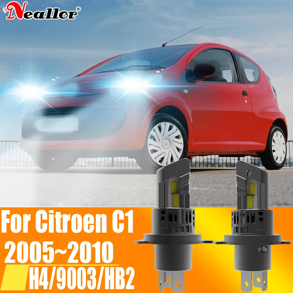 

2 шт. H4 HB2 9003 светодиодная фара Canbus без ошибок автомобильная лампа высокой мощности белая противотуманная фара диодная лампа 12 В 55 Вт для Citroen C1 2005 ~ 2010