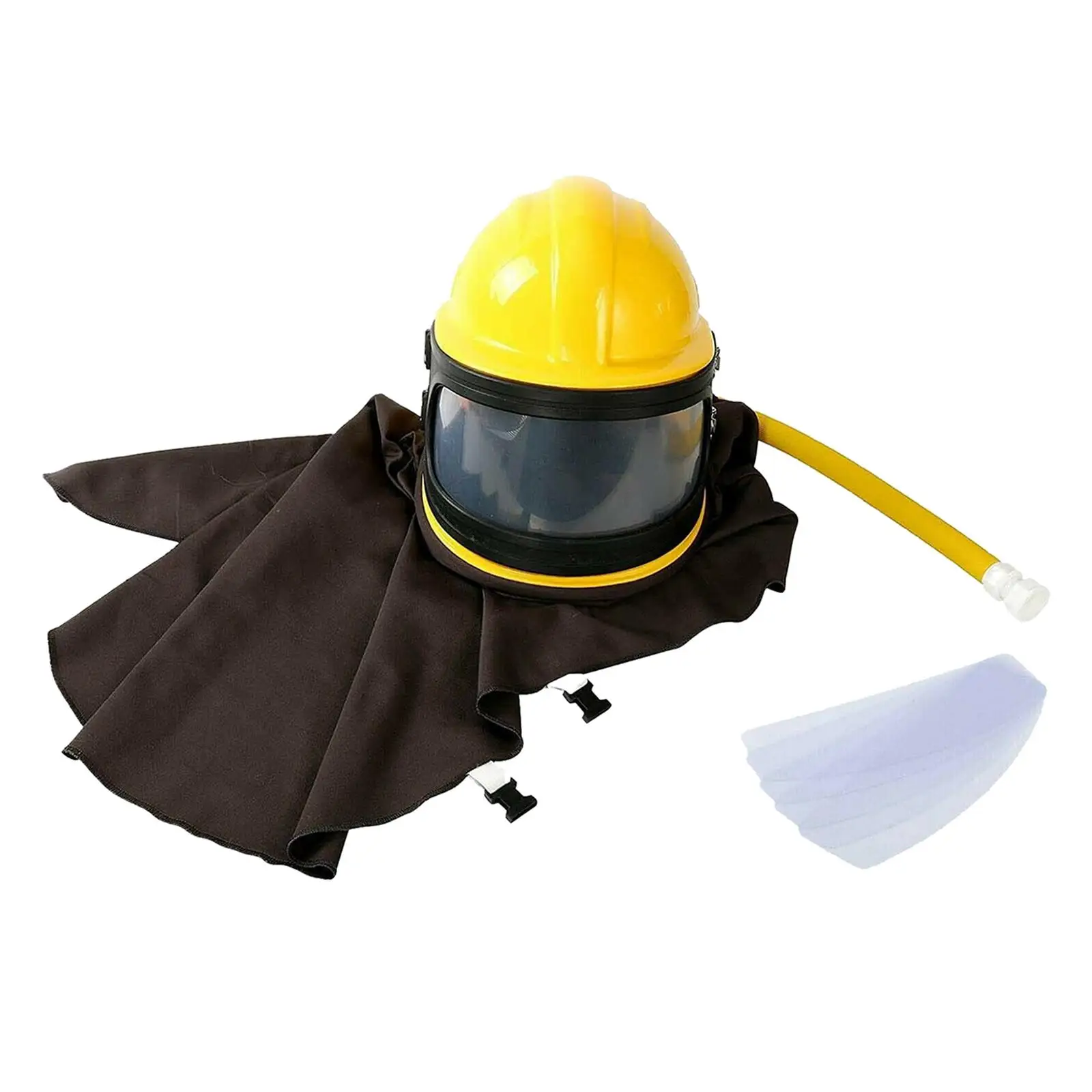 Sandblasting Face Shield Hood for Dust Mask Work with ABS Helmet and Flow Lens for Polishing Grinding Safety Gear