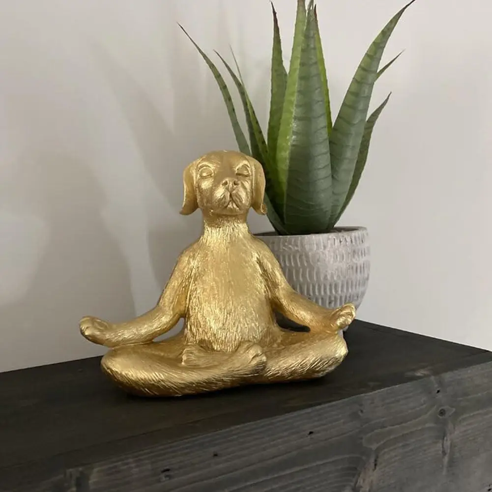 1pc Meditation Statue, Dog Yoga Statue, Yoga Pose Statue Garden Decorative Statues for Patio, Lawn, Yard and Garden Decoration