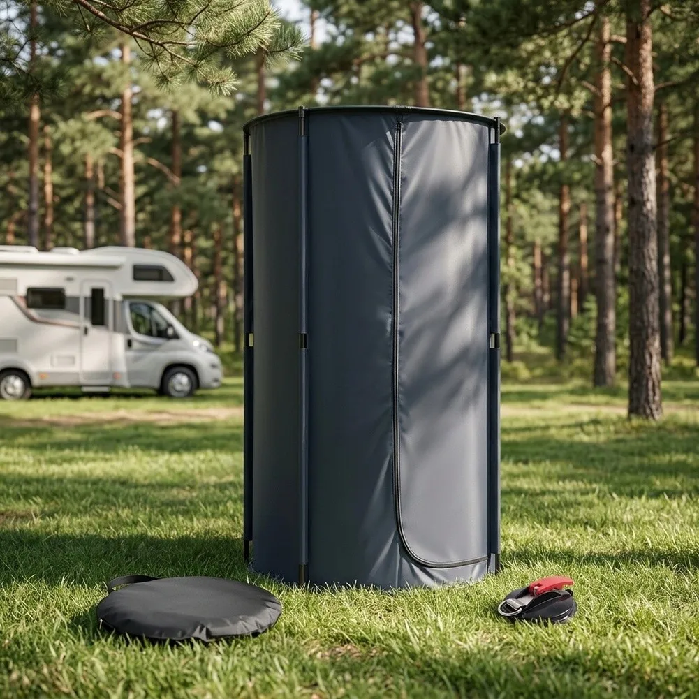 Privacy Enclosure for Outdoor Shower Use Camping for rv Travel and Temporary Personal Needs with Zipper and Suction Features