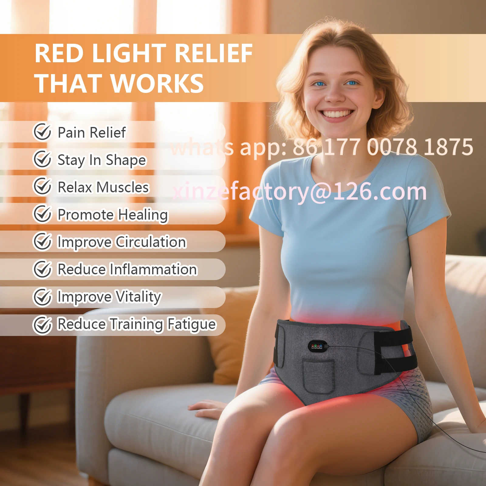 

Customizable Red Light Device for Women Menstrual Heating Massager for Stomach Waist Peroid