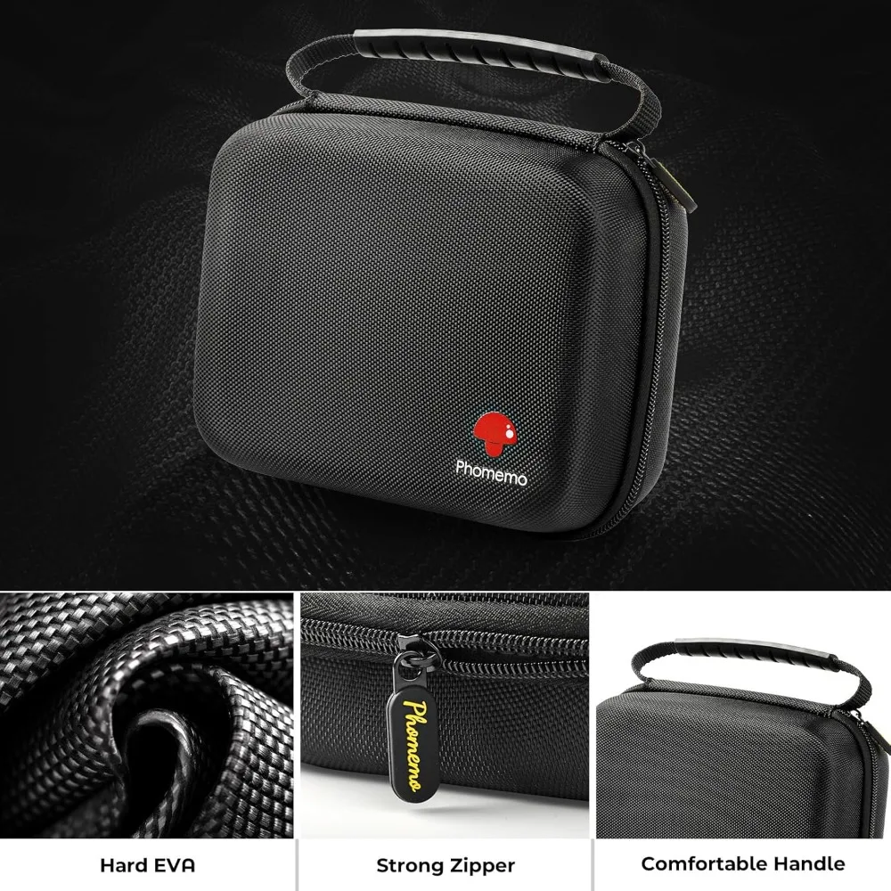 Label Printer Case Compatible Phomemo M220 M110 M221 M120 M200 Niimbot B1 B21 Portable Label Maker Holder Case Mesh Pocket
