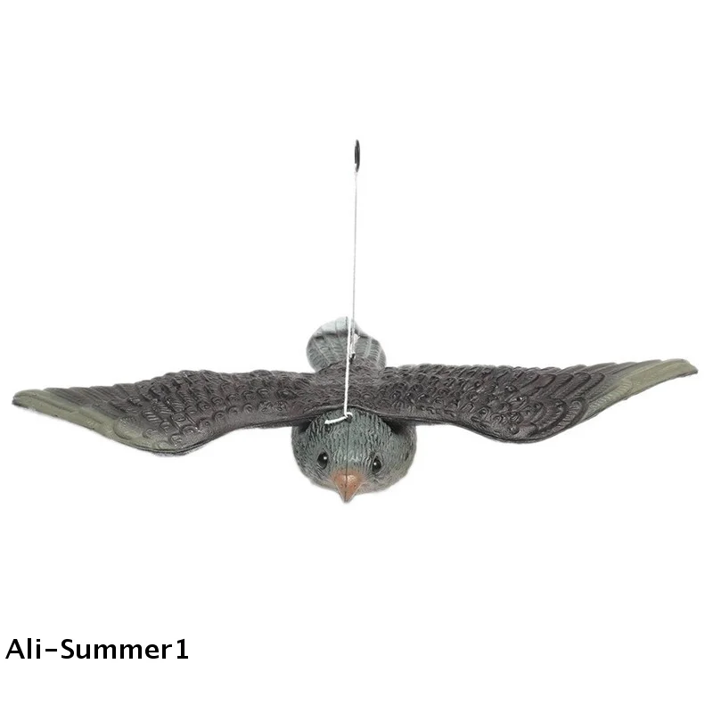 【E】1pc Realistic Flying Bird Hawk Pigeon Decoy Pest Control Garden Scarer Scarecrow