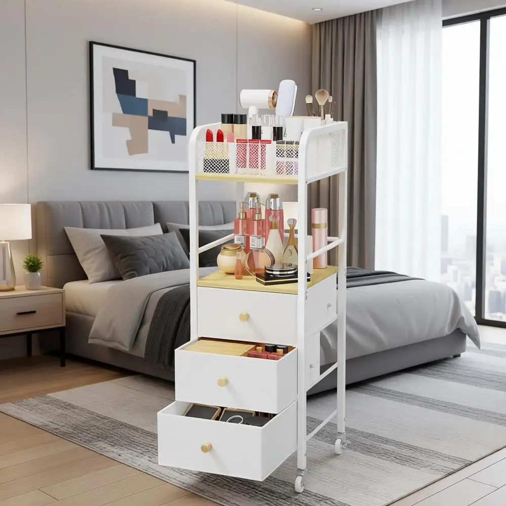 

Органайзер для косметики - 3-слойный несъемный стеллаж из нетканого материала для хранения косметики, витрина для ухода за кожей, макияжа, парфюмерии и инструментов