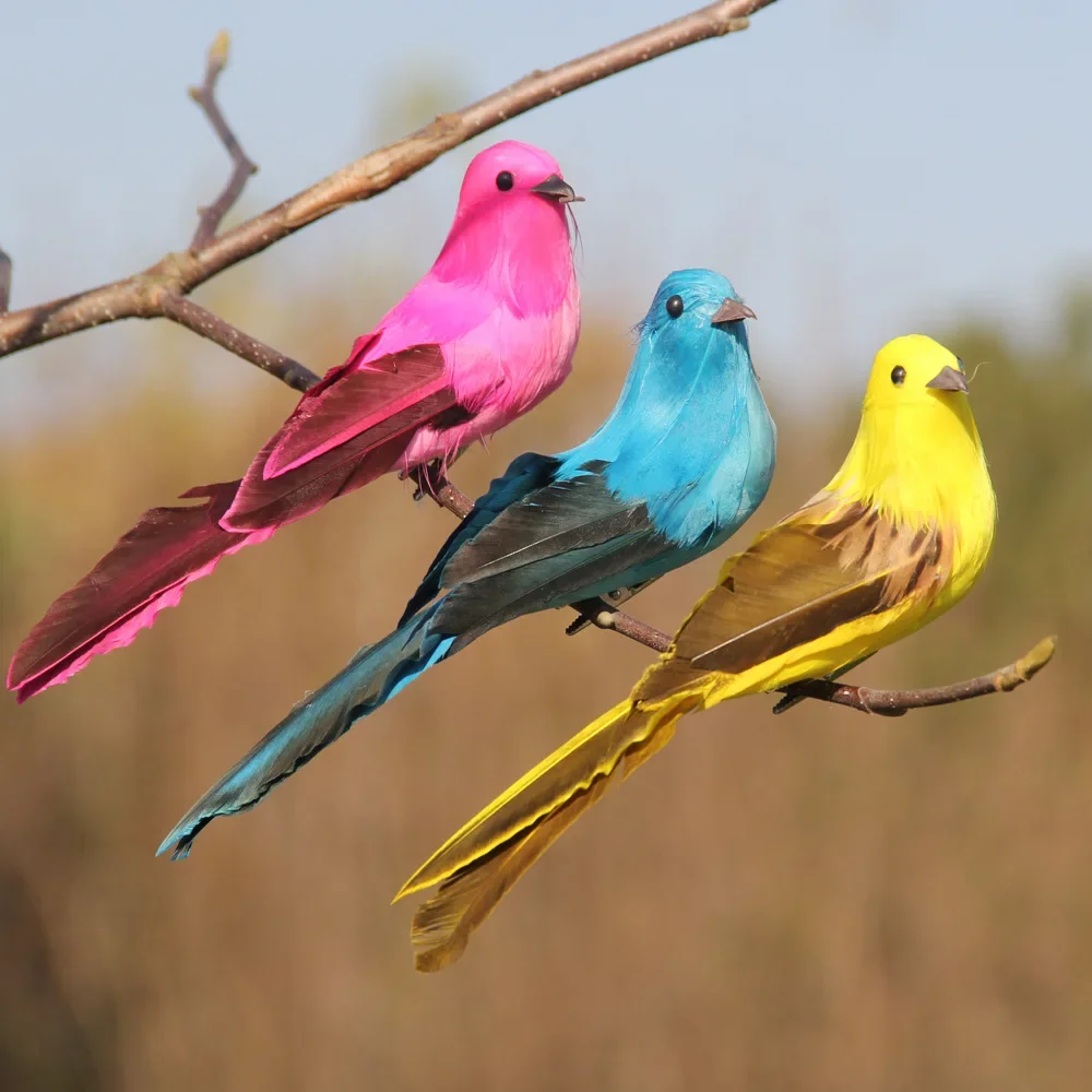 Creative Foam Home Outdoors Garden Wedding Decoration Ornament 1pc Feather Artificial Parrots Imitation Bird Model DIY Party Use