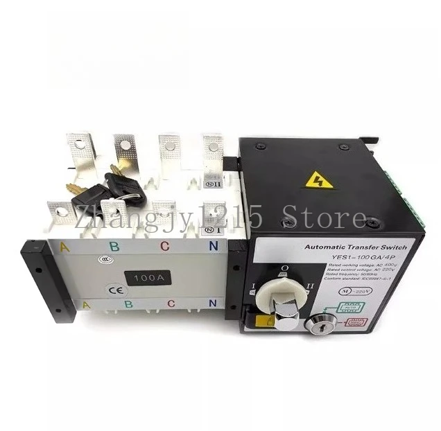 Output Changeover Switch YUYE Manufacturer YES1-100GA 2 Input 1 4P Generators ATS White Silver Contact 100A