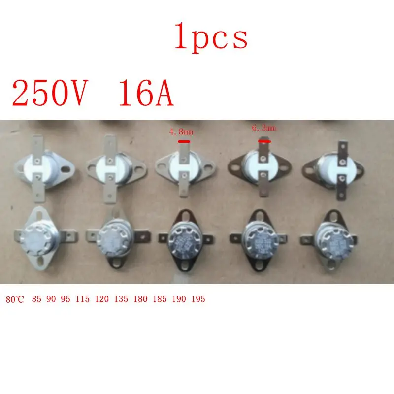 High current temperature controller KSD301 80/90/95/115/125/130/135--185/195degrees