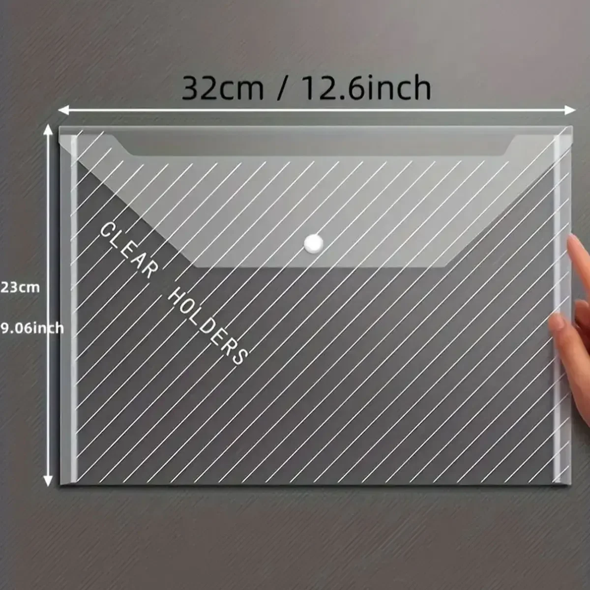 10pcs plastic envelope, random color transparent folder 5 colors A4 suitable for school and office supplies, 12.6x9.06inch