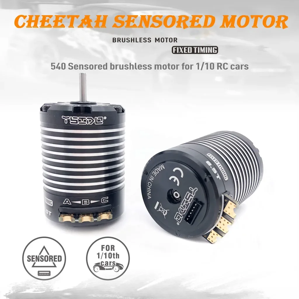 For 540 8.5T 10.5T 13.5T CHEETAH Sensored Brushless Motor Hobbywing 10BL120 ESC for Modified Spec Stock 1/10 1/12 RC Drift Car