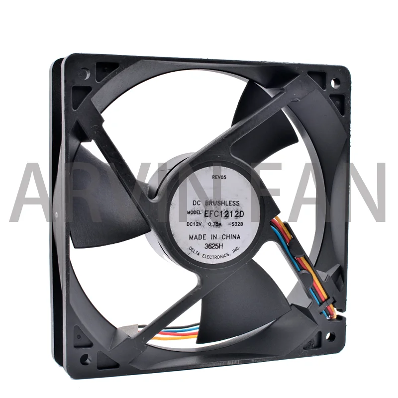 더블 볼 베어링 대형 풍량 부스터 팬, EFC1212D, 12cm, 120mm, 12025, 12V, 0.75A, 오리지널, 신제품