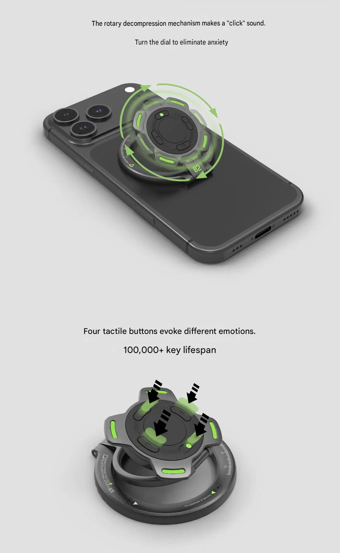 Double-Sided Magnetic Finger Ring Holder Rotate Phone Stand MultiFunction Finger Ring Bracket Portable Lazy Man Stand For iPhone