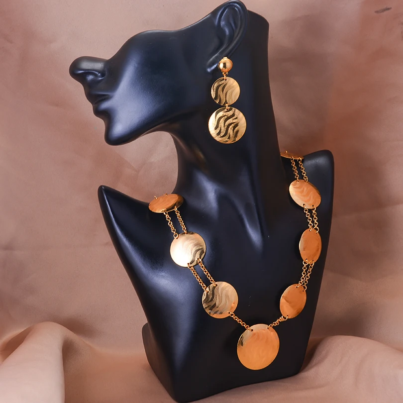 

24K gold plated Ethiopian jewelry set, African bride wedding jewelry, traditional tribal jewelry set, women's luxury gift