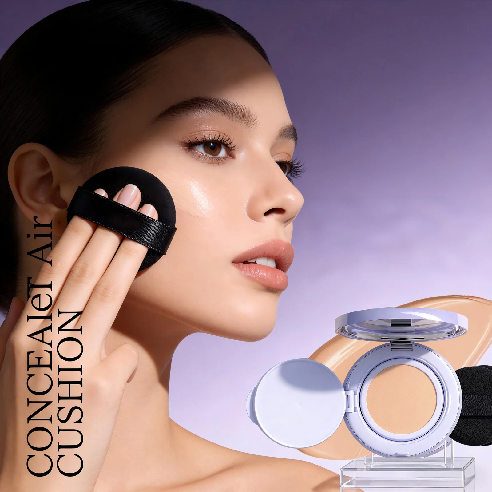Purple Concealer Air Cushion Foundation Oil-Control Waterproof Long-Lasting Natural Full Coverage Bb Cream Face Cosmetics Makeup