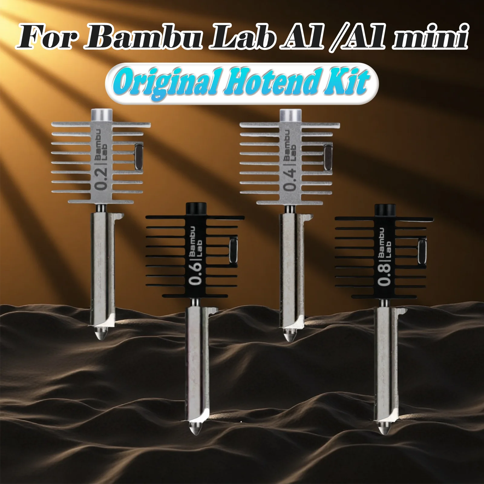 

Rapid Swap Hotend Kit For Bambu Lab A1 mini 0.2/0.4/0.6/0.8mm Hardened Steel Nozzle Tips Bambulab Original Professional Hot End