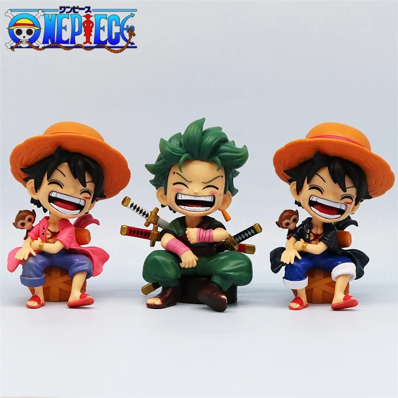 12cm One Piece Figures Luffy Sanji Roronoa Zoro Action Figures Monkey D Luffy Anime Pvc Model Three-sword Stream Zoro Gift Toys