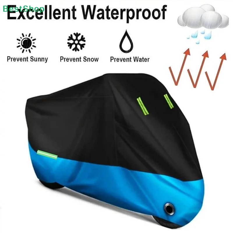 3 Layers Motorcycle Cover Dust UV Outdoor Protection Motor Cover Motorbike Cover All Season Universal Weather With Lock-Holes