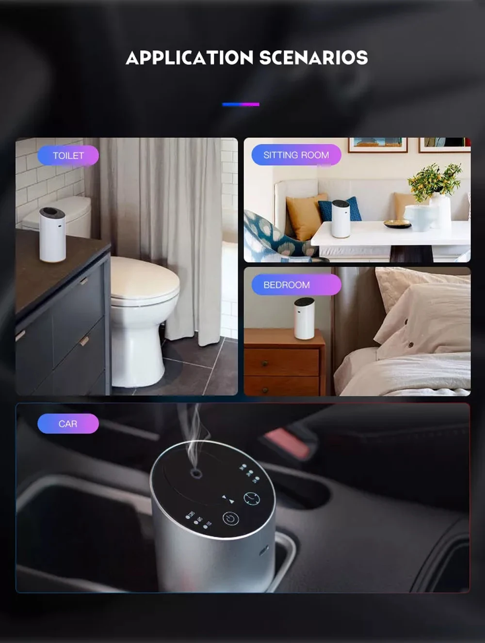 Kabelloser Auto-Aroma-Diffusor mit 20 ml leerer Flasche für ätherische Öle, wiederaufladbarer Duftdiffusor, elektrischer Geruch für Zuhause und Schlafzimmer – Detail 6