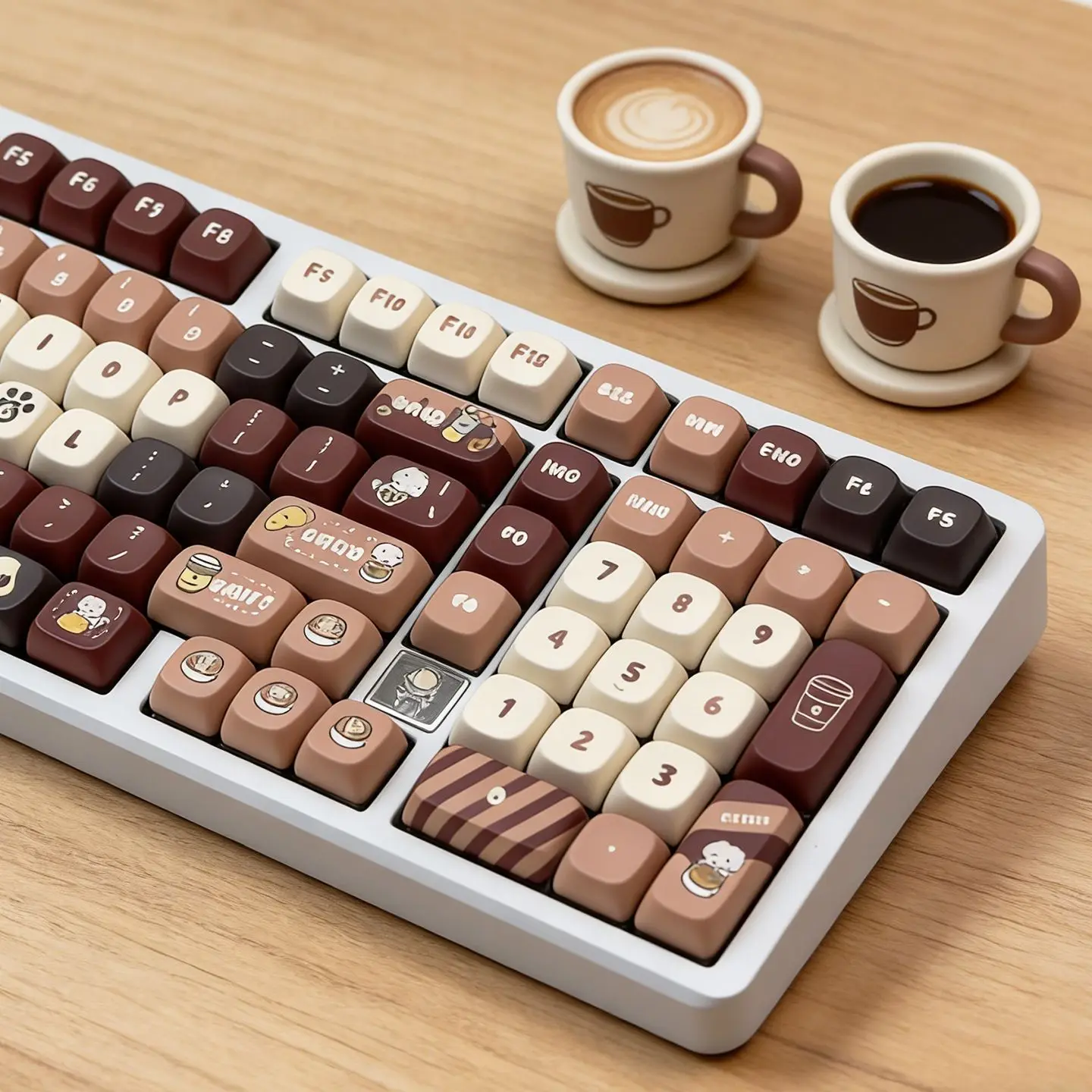 

Coffee Muppet Keycap MOA Sublimation 108 Buttons PBT Suitable for 98/75/68 Arrangement