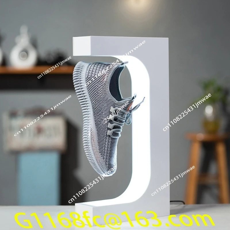 Shoe Display Rack Store Accessories Exhibition Advertisement, Acrylic Magnetic Levitation Rotating Luminous  Platform