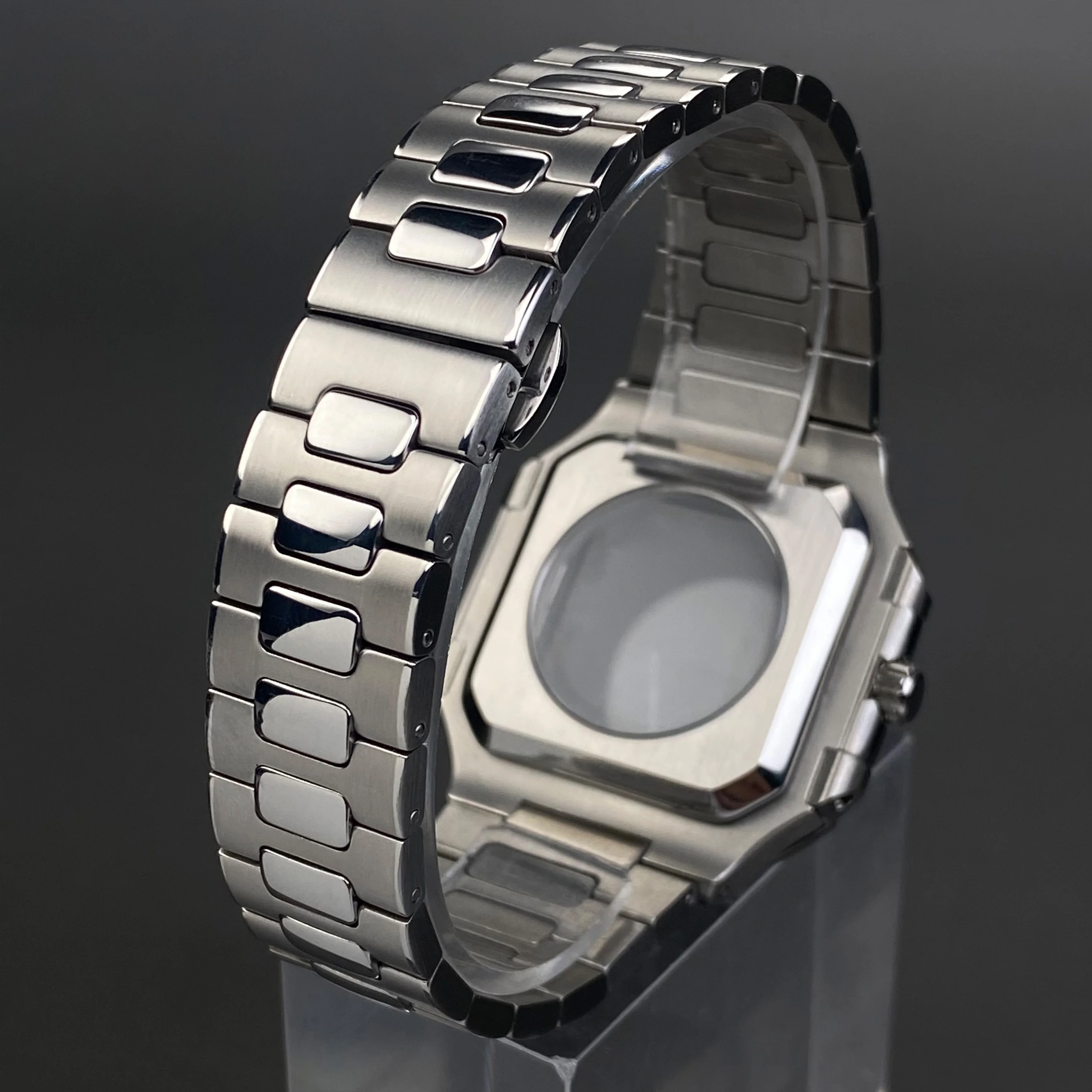 Accessori per cassa dell'orologio in nastro NH35 da 37,5 mm, quadrante da 29,5 mm, cinturino in acciaio inossidabile 361L per movimento Seiko PP CUBITUS NH35