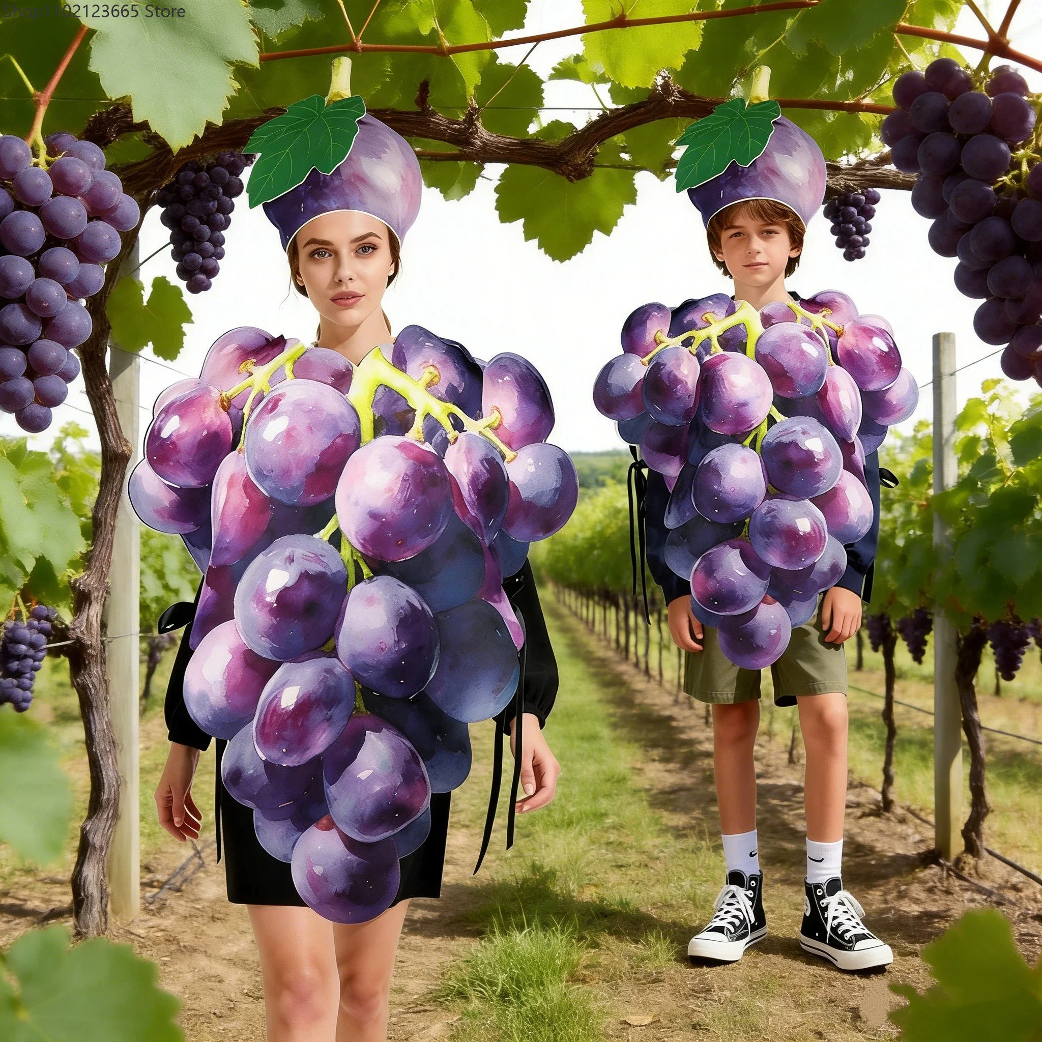 

Halloween Adult Fun Fruit Grape Family Role Play Enfant Carnival Costume Set Couples Party Purim Stage Performance Outfit 2026