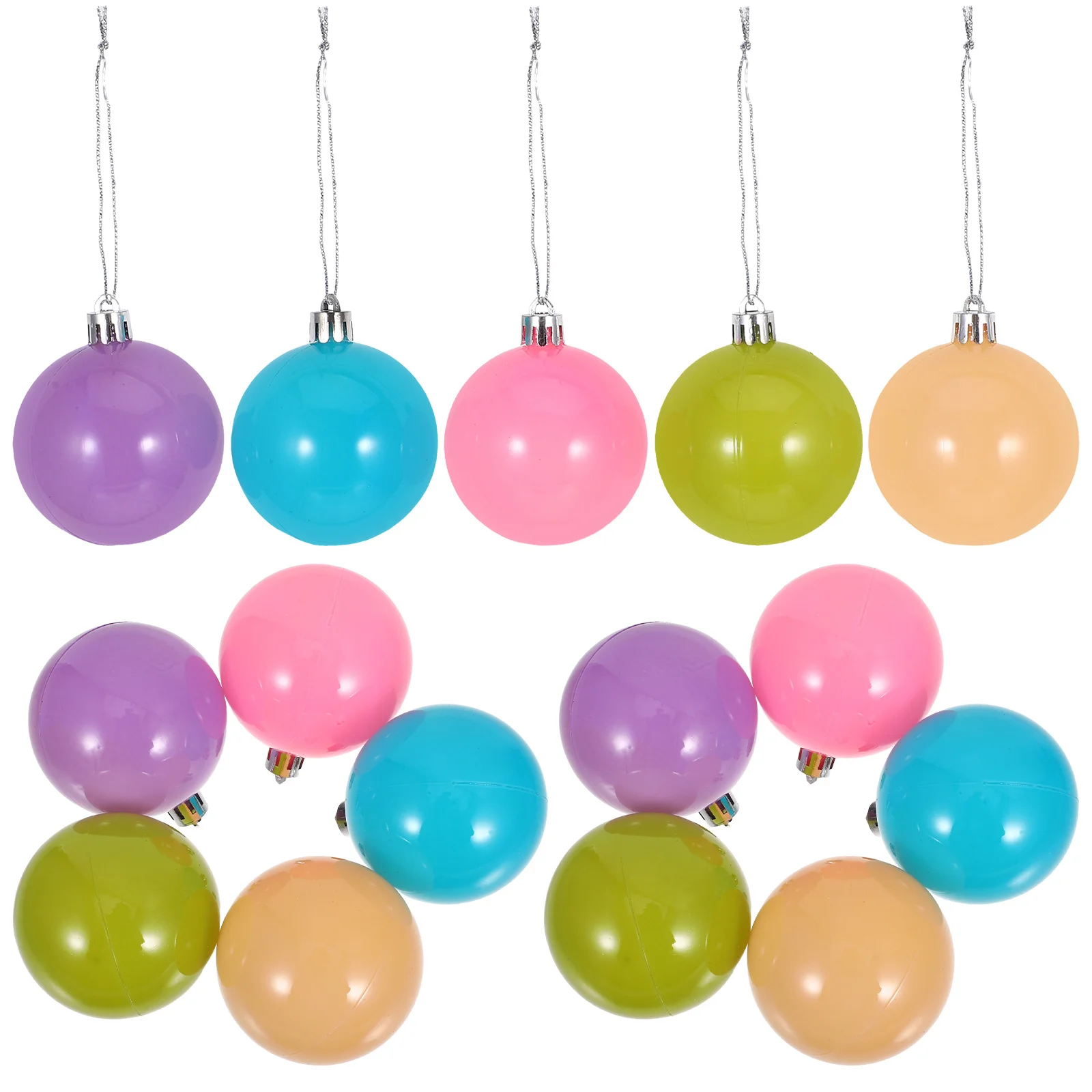 

15Pcs Shatterproof Christmas Baubles Colorful Plastic Tree Ornaments Holiday Party Decor Xmas Hanging Balls Christmas Balls