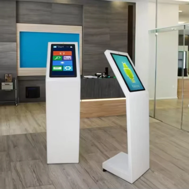 19-Inch self-service kiosk touch screen floor-mounted thermal printer QR code reader camera