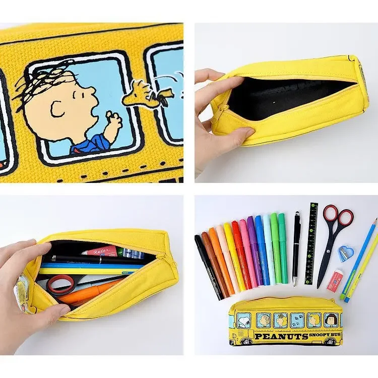 Bolsa de lápices de Snoopy para niños, estuche de lápices de Anime de dibujos animados Kawaii, suministros escolares para niños, juguetes para