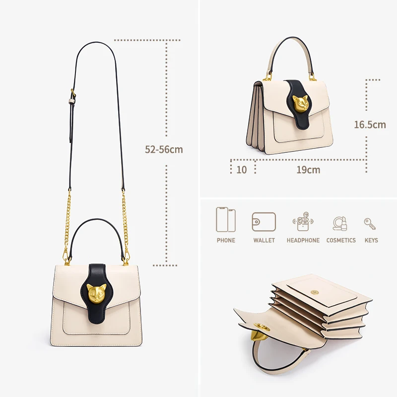 BAFELLI 2024 WOMEN\'S BUSINESS STYLISH SHOPPER BAG LADY DESIGN HANDBAGS ORIGINAL BRAND PURSE SHOULDER CROSSBODY NEW CAT LEATHER