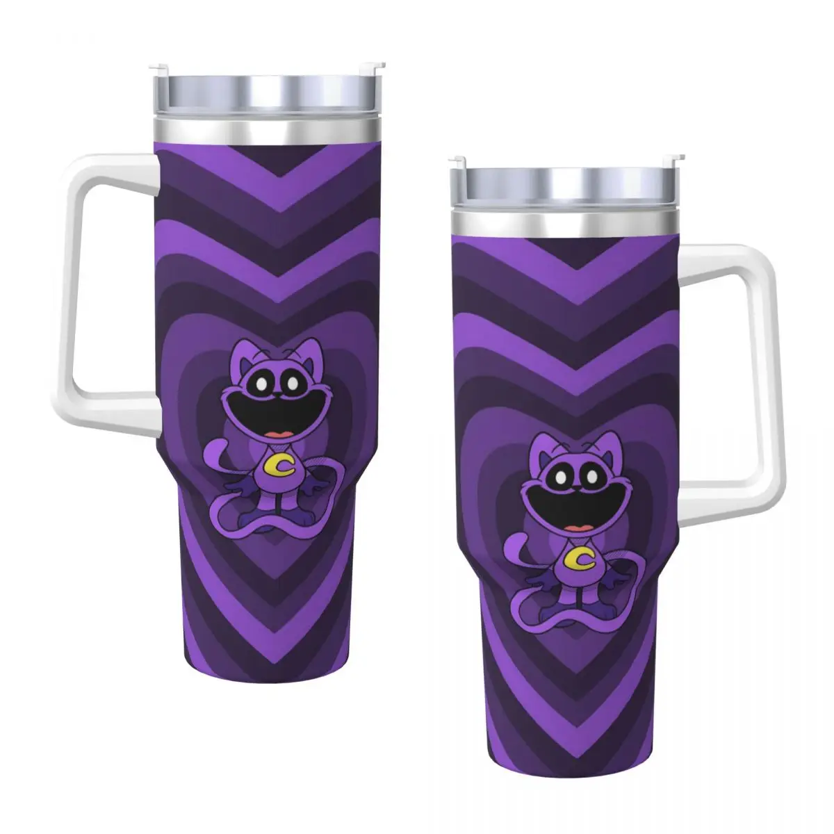 Stainless Steel Tumbler Smiling CatNap Dogday Mugs Cup With Straws Travel Cold and Hot Water Bottle Keep Heat Large Thermal Cups