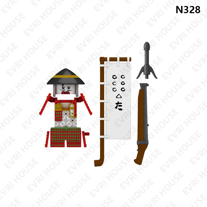 Japan Samurai Mini Bricks Action Figures Movie Game Assembly Building Blocks Toys for Children N326-333