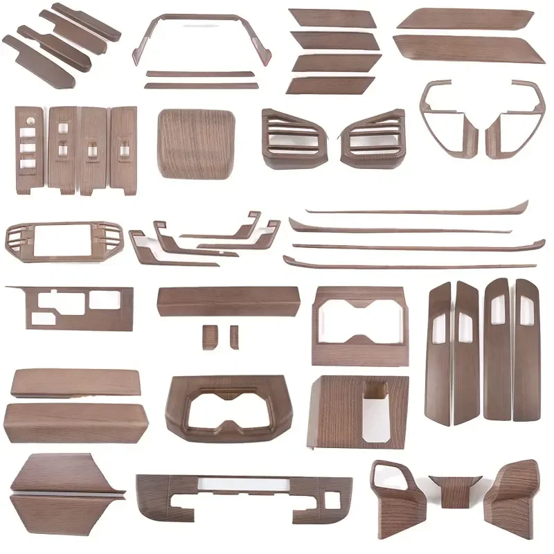 For Toyota Tundra for Toyota Sequoia 22-25 ABS Pear Wood Grain Car Center Console Interiors Kit Trim Sticker Car Accessories