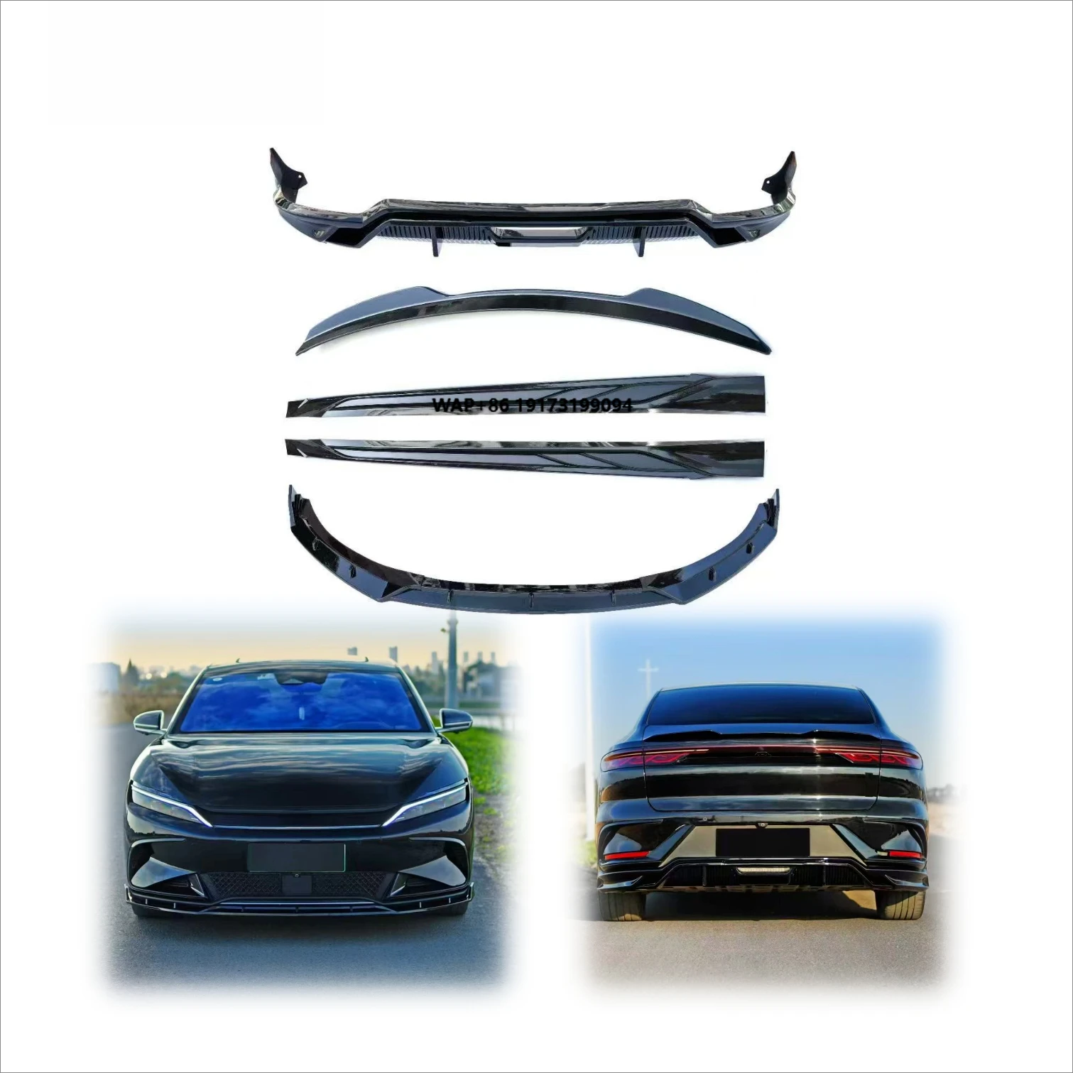 

Bodykit for B-YD Dynasty Series Han EV 2022 2023 2024 Upgrade to Front and Rear Lips Side Skirts PP Gloss Black Color