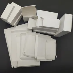 50pcs/lot Small White Cardpaper Boxes Wholesale Neutral Flat White Cardboard flat Folding  White Packaging Box