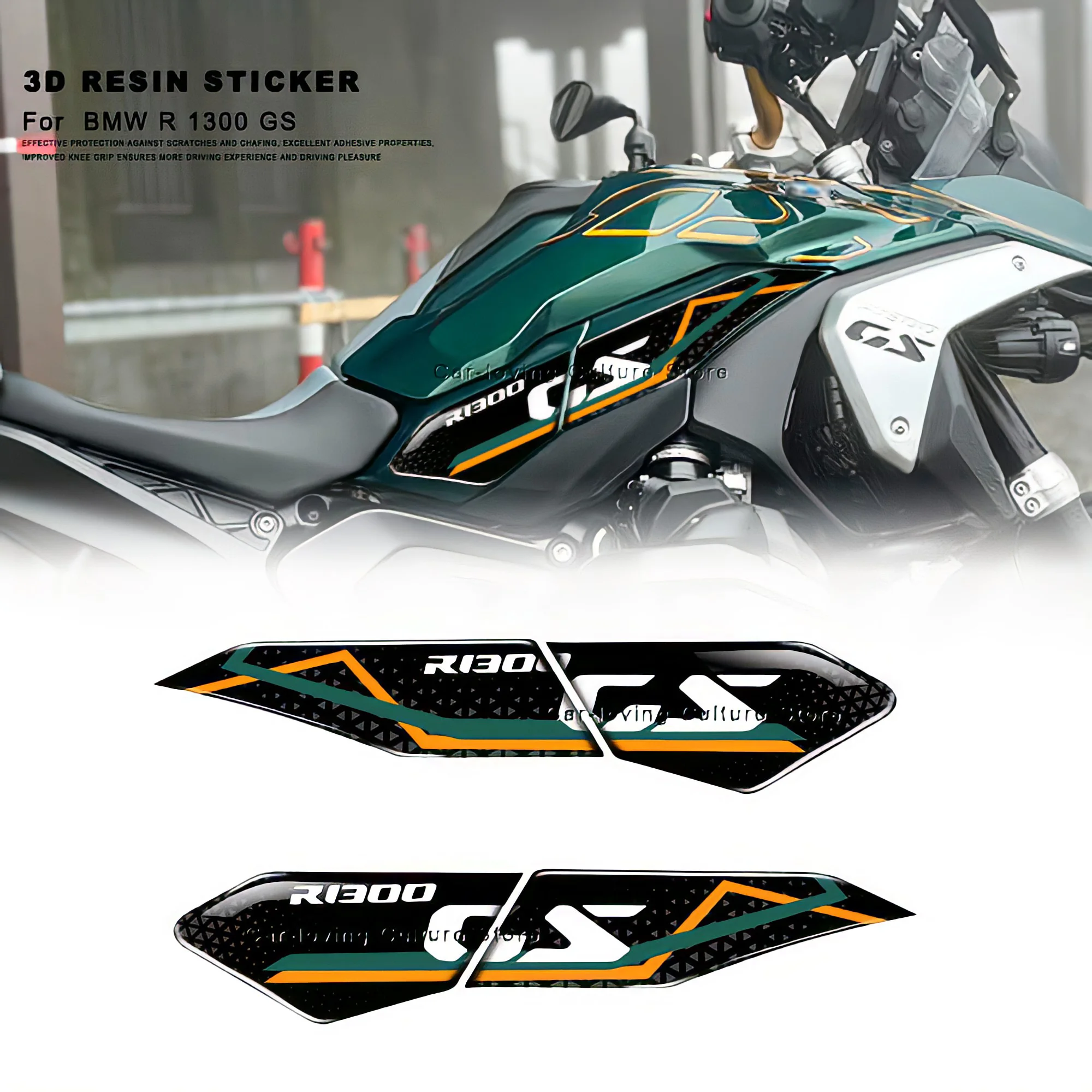 3D Resin Motorcycle Gas Fuel Tank Pad Protector Decal Non-slip Stickers FOR BMW R1300GS R 1300GS 2024