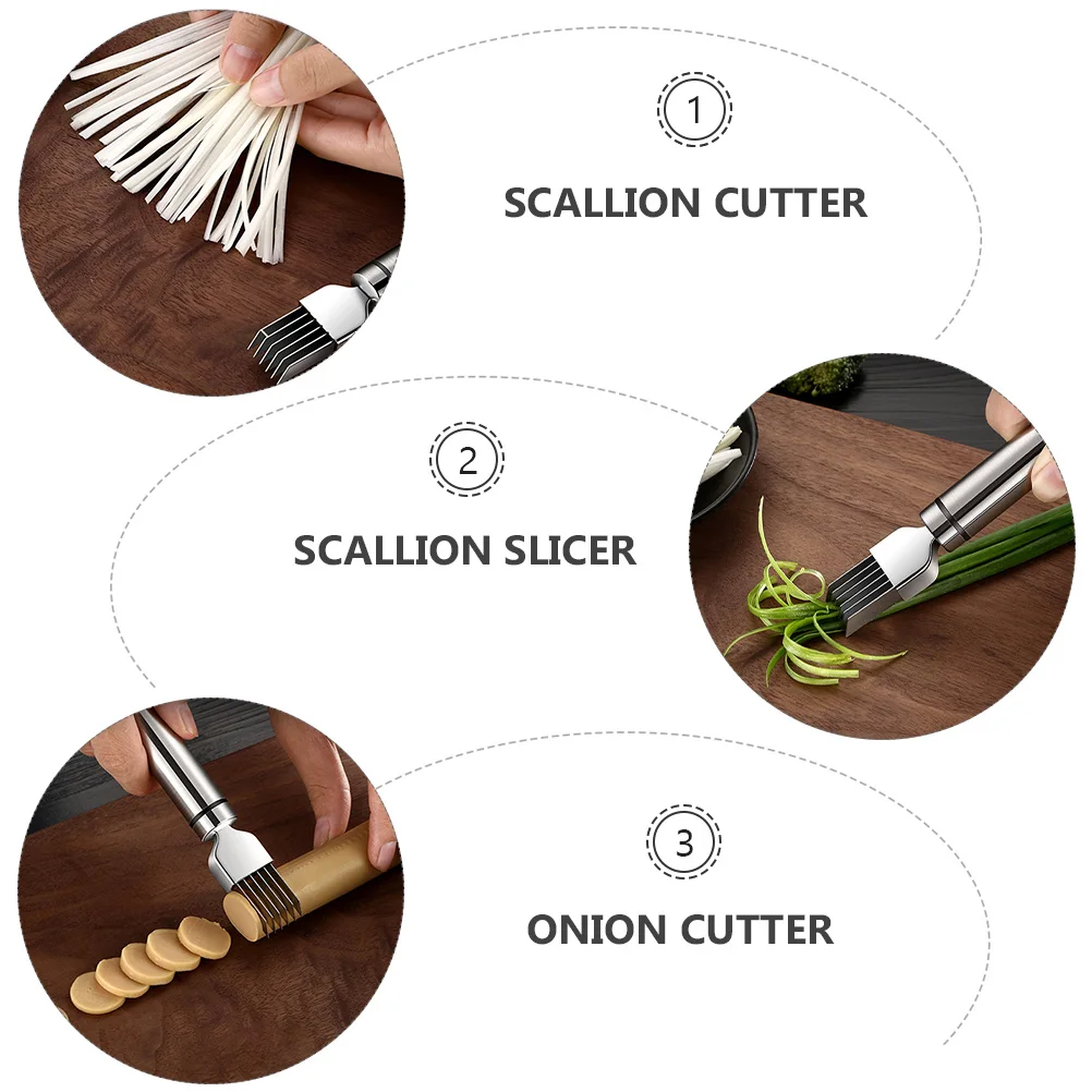 

1Pcs Scallion Cutter Sturdy Healthy Material Safe Lasting Use Comfortable Grip Handle Labor Saving Kitchen Scallion Slicer