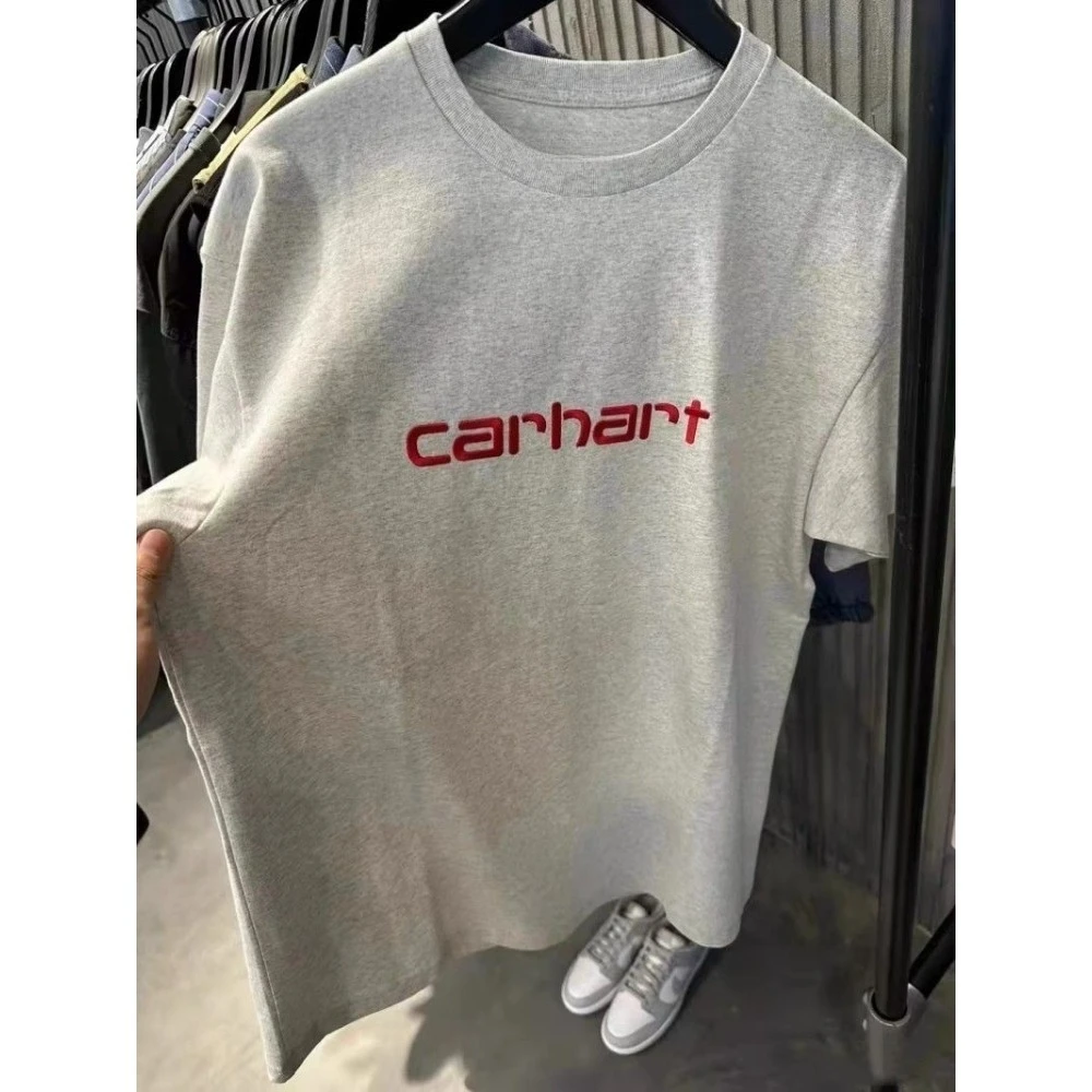 Kaus Pria dan Wanita Atasan Serbaguna Kasual Merek Trendi Baru Musim Semi Musim Gugur Lengan Pendek Katun Merek Mewah Musim Panas