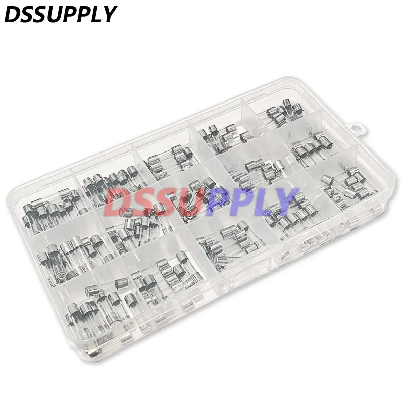 150PCS/Set 5*20 Free Box Fast-blow Glass Tube Fuses Car Glass Tube Fuses Assorted Kits, 5X20mm Fusiveis 0.1A-30A Household Fuses