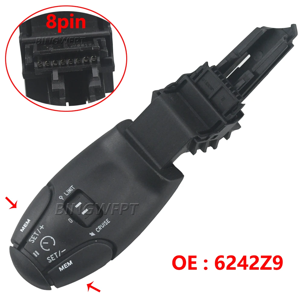 6242.Z9 6242Z8 Car accessories Cruise Control Switch For Peugeot 307 308 408 206 207 301 3008 for Citroen C2 6242Z9 96637159XT