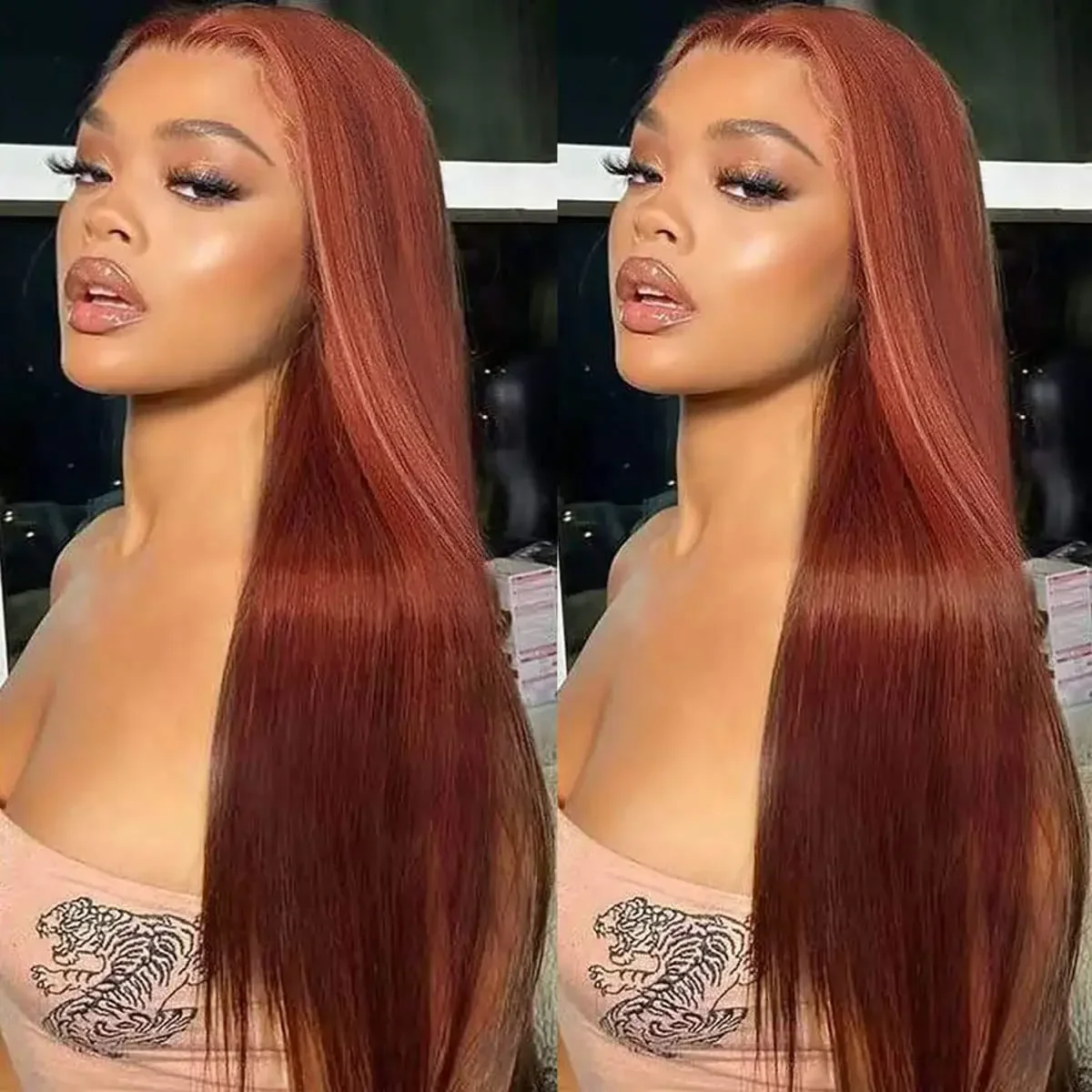 Reddish Brown Straight Lace Front Wigs Human Hair 13x6 Hd Lace Frontal Wig Brazilian Pre Plucked 13x4 Red Brown Wigs For Women